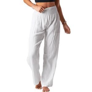 Lotus and Luna Cotton Gauze Wide Leg Lounge Pants Size S/M Breathable Beach